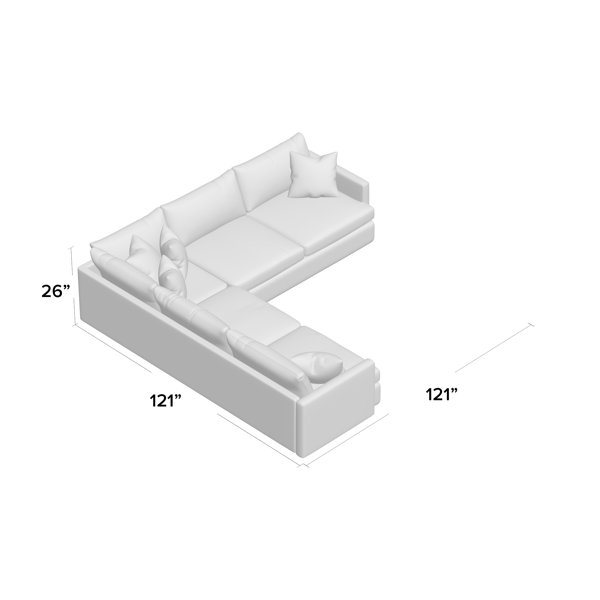Mercury Row® Brosnan 121" Wide Symmetrical Corner Sectional Wayfair